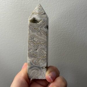 Crazy Lace Agate With Druzy Tower